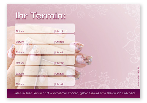 Terminzettel "Nail Art" - 6 Termine Terminzettel "Nail Art" - 6 Termine
