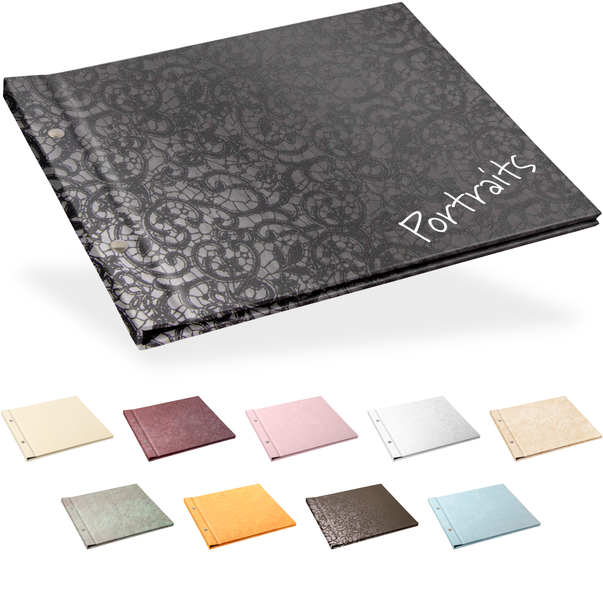 Portraitalbum Comfort-Line 28 x 25 cm, Schwarz, ohne Bildausschnitt