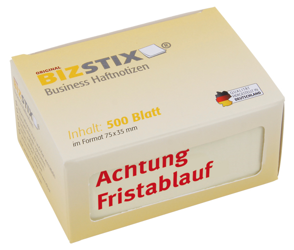 BIZSTIX® Business Haftnotizen "Achtung Fristablauf am" BIZSTIX® Business Haftnotizen "Achtung Fristablauf am"