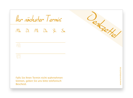 1203010105 Terminzettel Classic #1 orange Terminzettel Classic #1 orange