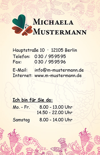 1212010313 Visitenkarte "vintage birdy" Visitenkarte "vintage birdy"