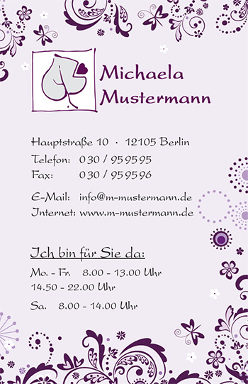 1212010323 Visitenkarte "purple sketch" Visitenkarte "purple sketch"