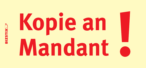 1301010155 BIZSTIX® Business Haftnotizen "Kopie an Mandant" BIZSTIX® Business Haftnotizen "Kopie an Mandant"