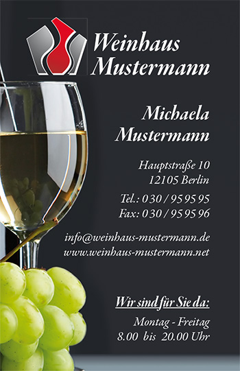 1212010213 Visitenkarte "Weinlese" Visitenkarte "Weinlese"