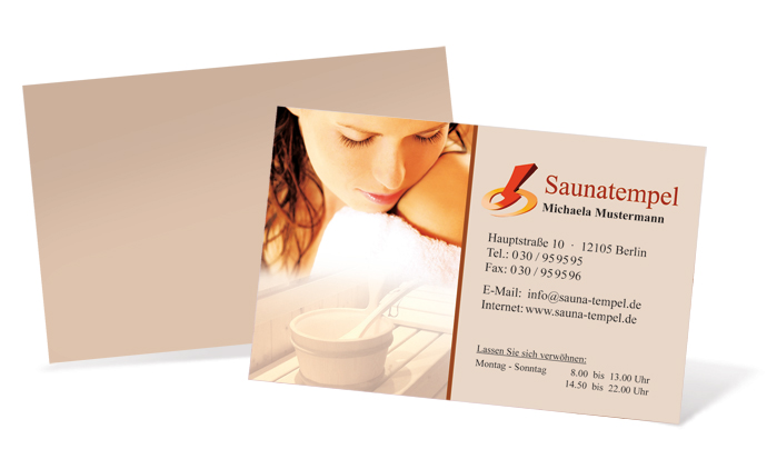 Visitenkarte "Aufguss" Landscape Visitenkarte "Aufguss" Landscape