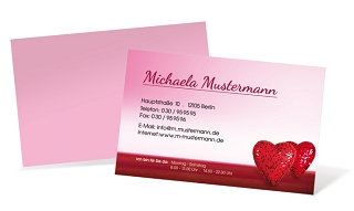 1212020230 Visitenkarte "rote Herzen" Landscape Visitenkarte "rote Herzen" Landscape