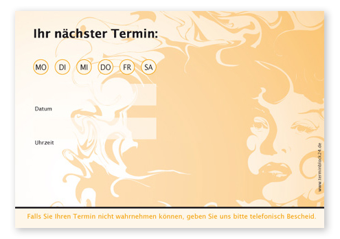Terminzettel "Fire" - 1 Termin mit Wochentagen Terminzettel "Fire" - 1 Termin mit Wochentagen