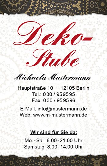 1212010300 Visitenkarte "Neugier" Visitenkarte "Neugier"