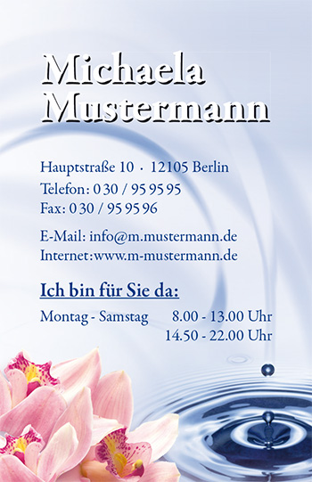 1212010238 Visitenkarte "Wellness Oase" Visitenkarte "Wellness Oase"