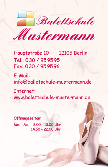 1212010237 Visitenkarte "Ballerinas" Visitenkarte "Ballerinas"