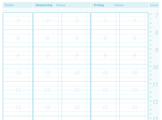 Terminplaner 2 Spalten - 15 Minuten-Takt