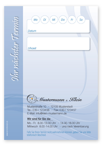 1228030101 Terminzettel "Motion" Terminzettel "Motion"