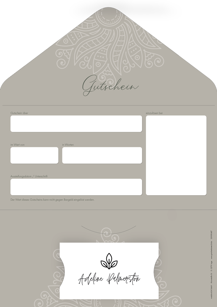 Gutscheinkarte Classic "Inner Peace" individuell Gutscheinkarte Classic "Inner Peace" individuell