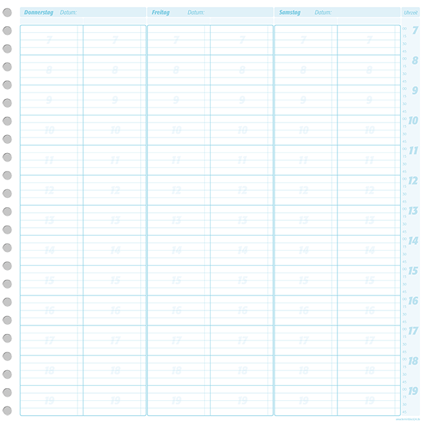 Terminplaner 2 Spalten - 15 Minuten-Takt