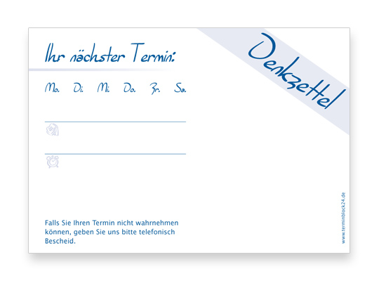 1203010101 Terminzettel Classic #1 blau Terminzettel Classic #1 blau