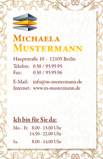 1212010312 Visitenkarte "Zierde" Visitenkarte "Zierde"
