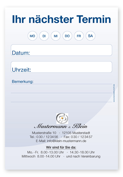 1241010101 Terminzettel Senior "Blue Motion" Terminzettel Senior "Blue Motion"