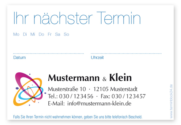 1240010101 Terminzettel Mini "Easy" Terminzettel Mini "Easy"