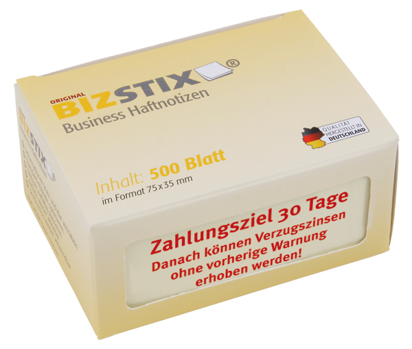 BIZSTIX® Business Haftnotizen "Zahlungsziel 30 Tage"