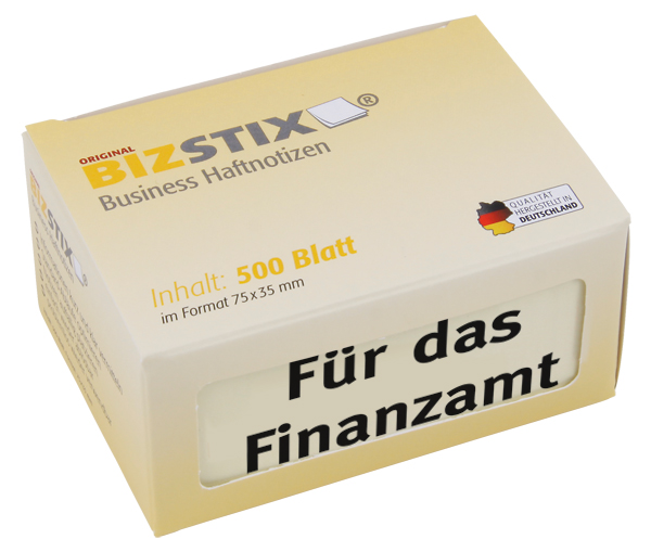 BIZSTIX® Business Haftnotizen "Für das Finanzamt"