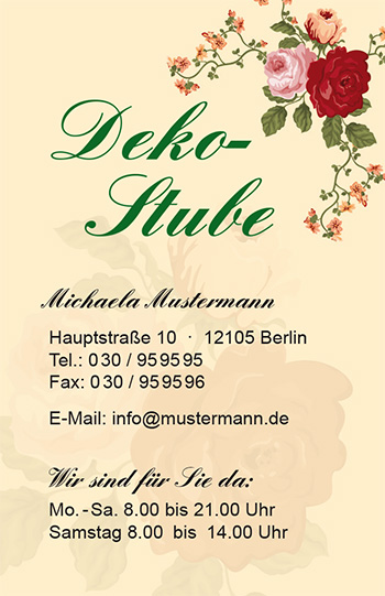 1212010296 Visitenkarte "vintage rose" Visitenkarte "vintage rose"