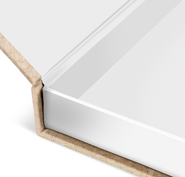 Klappschachtel 26 x 26 cm, mit Bildausschnitt, Innenschachtel weiß Klappschachtel 26 x 26 cm, mit Bildausschnitt, Innenschachtel weiß