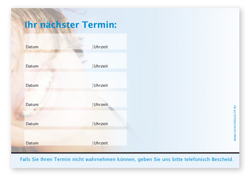 Terminzettel "healthy Smiles" - 6 Termine