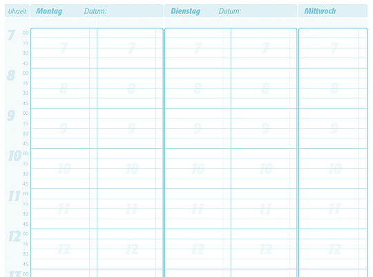 Terminplaner 2 Spalten - 15 Minuten-Takt Terminplaner 2 Spalten - 15 Minuten-Takt