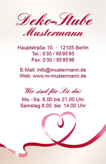 1212010295 Visitenkarte "simple heart" Visitenkarte "simple heart"