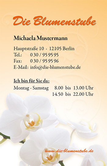 Visitenkarte "Orchideen"