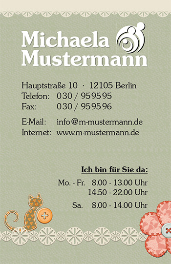 1212010333 Visitenkarte "gute Fee" Visitenkarte "gute Fee"