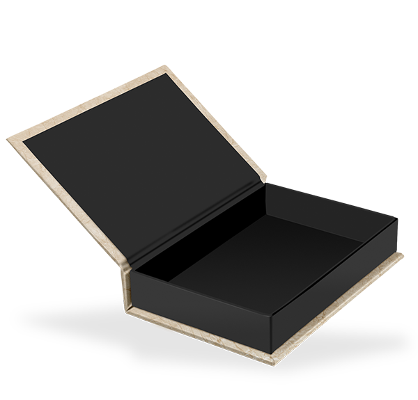 Klappschachtel 10 x 14 cm, mit Bildausschnitt, Innenschachtel schwarz Klappschachtel 10 x 14 cm, mit Bildausschnitt, Innenschachtel schwarz