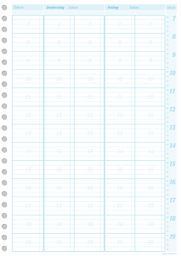 Terminplaner 2 Spalten - 15 Minuten-Takt Terminplaner 2 Spalten - 15 Minuten-Takt