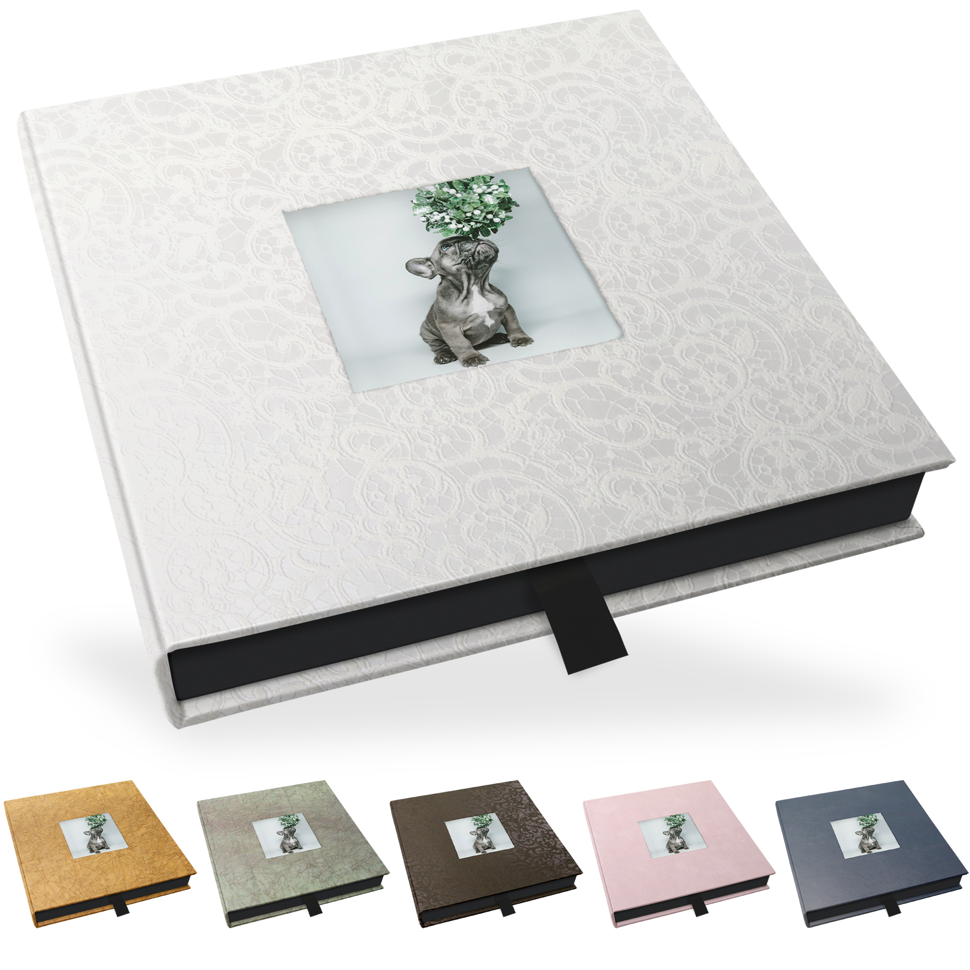 SCHD-IS-22x22 Klappschachtel 23 x 23 cm, mit Bildausschnitt, Innenschachtel schwarz Klappschachtel 23 x 23 cm, mit Bildausschnitt, Innenschachtel schwarz