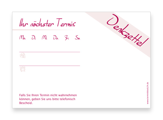 1203010104 Terminzettel Classic #1 rot Terminzettel Classic #1 rot