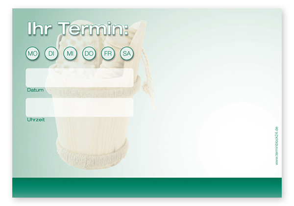 Terminzettel "Saunaliebe" - 1 Termin mit Wochentagen Terminzettel "Saunaliebe" - 1 Termin mit Wochentagen