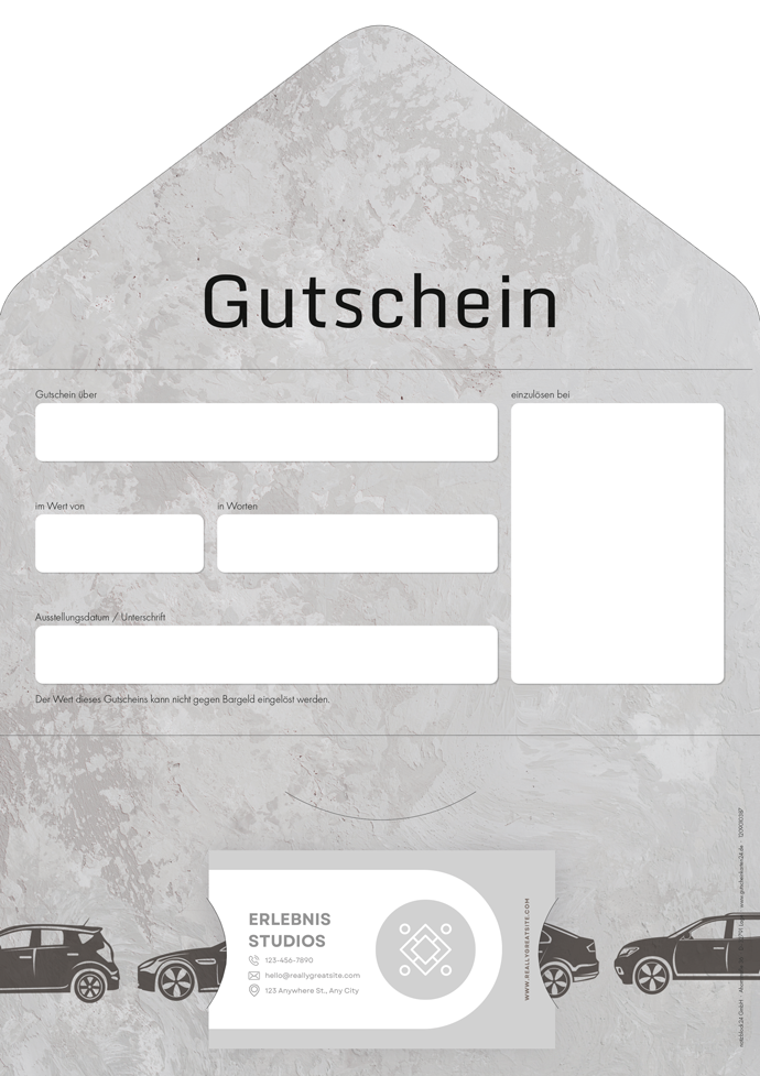 Gutscheinkarte Classic "Cars" individuell Gutscheinkarte Classic "Cars" individuell