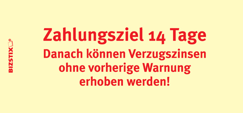 BIZSTIX® Business Haftnotizen "Zahlungsziel 14 Tage" BIZSTIX® Business Haftnotizen "Zahlungsziel 14 Tage"