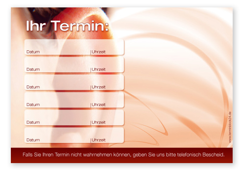 Terminzettel "hearing" - 6 Termine