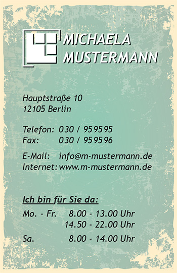 Visitenkarte "happy birds" Visitenkarte "happy birds"