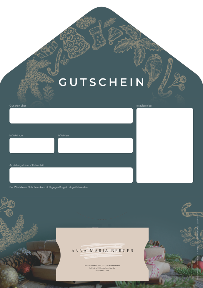 Gutscheinkarte Classic "Weihnachtskranz" individuell Gutscheinkarte Classic "Weihnachtskranz" individuell