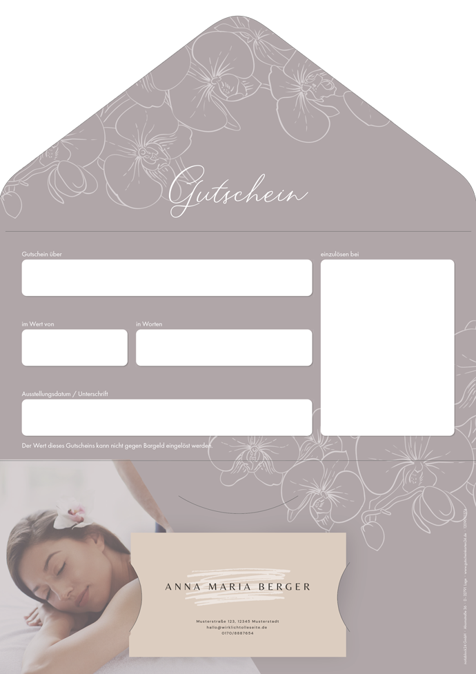 Gutscheinkarte Classic "Verwöhnung" individuell Gutscheinkarte Classic "Verwöhnung" individuell