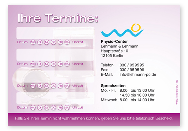 1214010410 Terminzettel "bright color" - 4 Termine mit Wochentagen Terminzettel "bright color" - 4 Termine mit Wochentagen