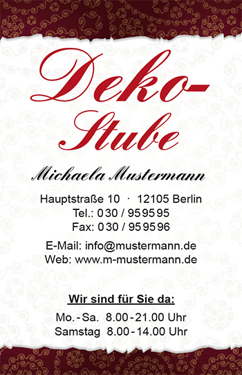 1212010299 Visitenkarte "Abendillusion" Visitenkarte "Abendillusion"