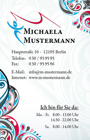 1212010322 Visitenkarte "indian art" Visitenkarte "indian art"