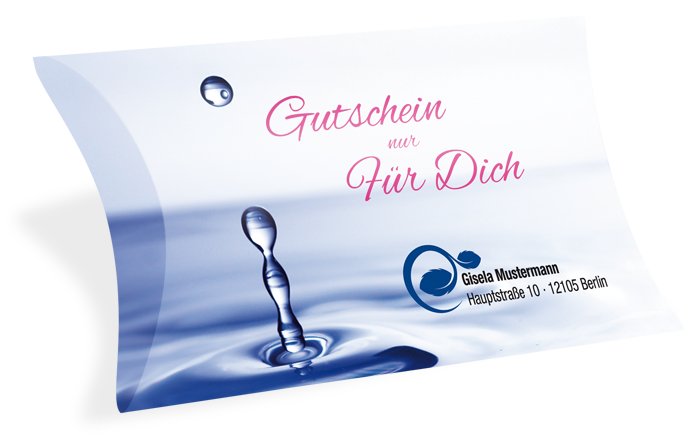 1231010127 Gutscheinkarte Etui "kühler Tropfen" individuell Gutscheinkarte Etui "kühler Tropfen" individuell