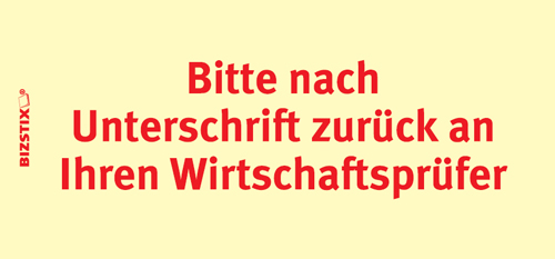 1301010128 BIZSTIX® Business Haftnotizen "Bitte nach Unterschrift zurück an Ihren Wirtschaftsprüfer" BIZSTIX® Business Haftnotizen "Bitte nach Unterschrift zurück an Ihren Wirtschaftsprüfer"