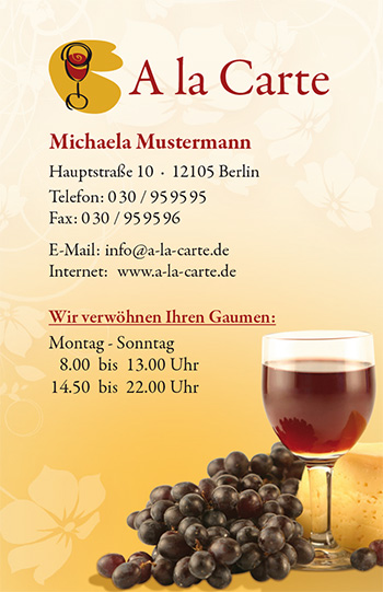 Visitenkarte "Weingut" Visitenkarte "Weingut"