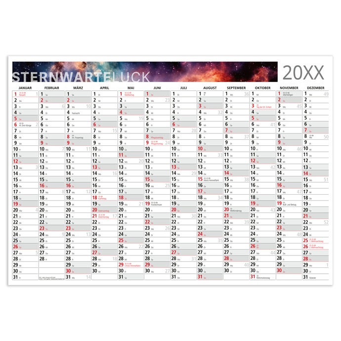 Posterkalender Classic 12 red Posterkalender Classic 12 red