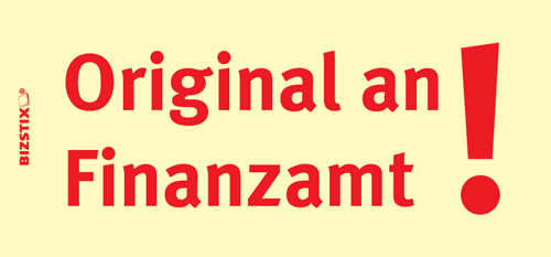 BIZSTIX® Business Haftnotizen "Original an Finanzamt"